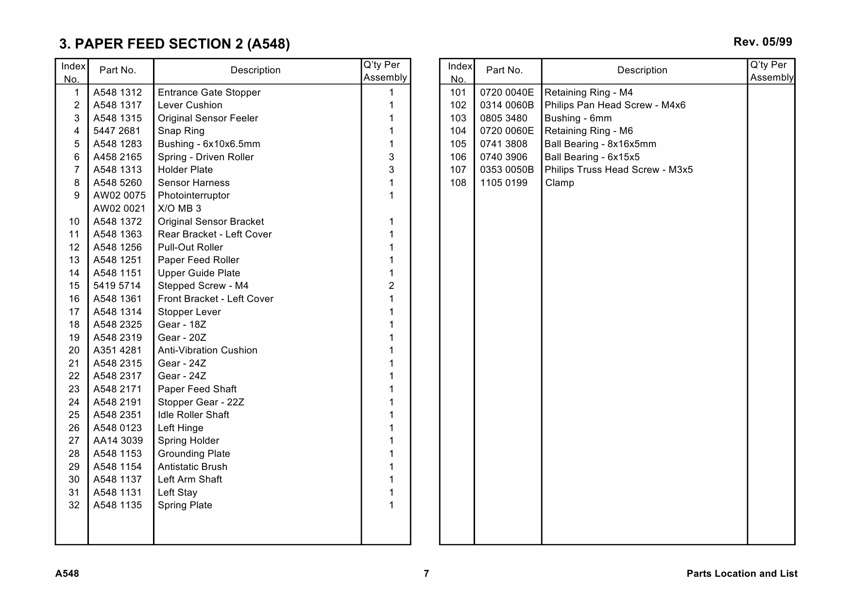 RICOH Options A548 AUTO-REVERSE-DOCUMENT-FEEDER Parts Catalog PDF download-3